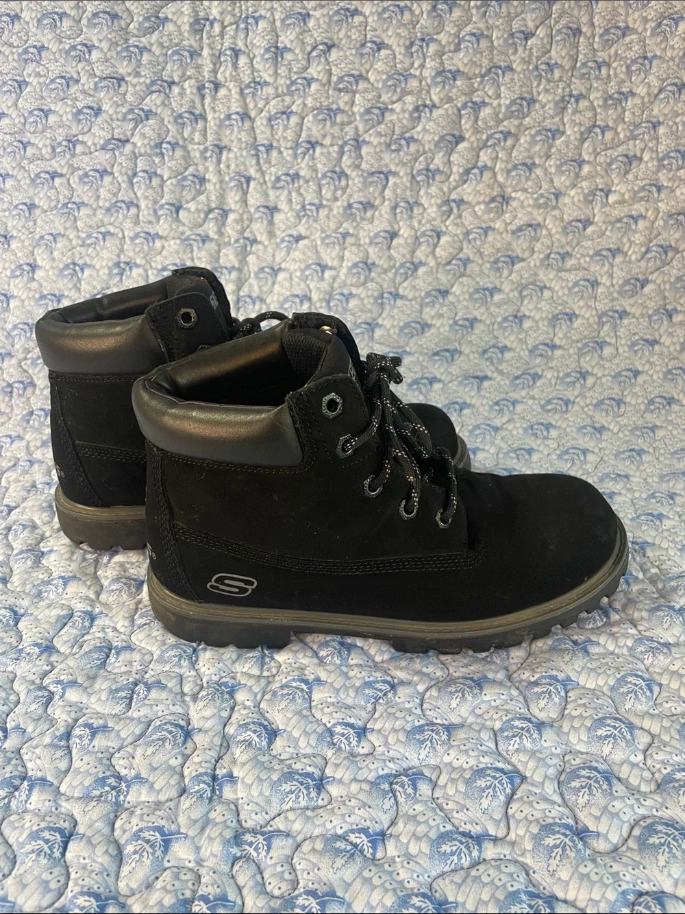Skechers Black Kids Lace-Up Ankle Boots